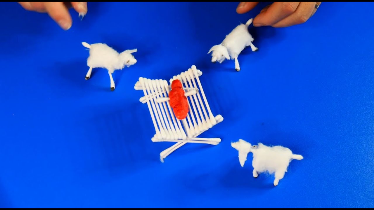 Bricolage de Noël   Petit mouton en coton tiges