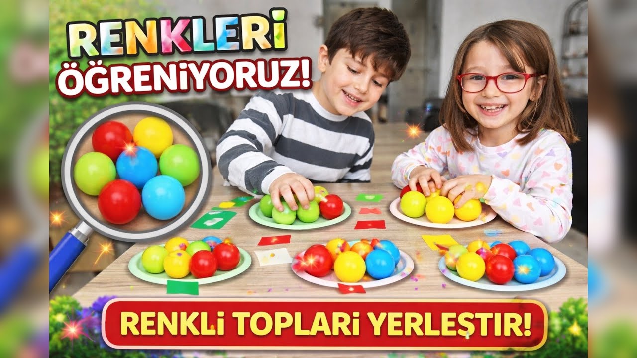 Renkleri Öğreniyoruz! Renkli Topları Tabaklara Yerleştirme Oyunu