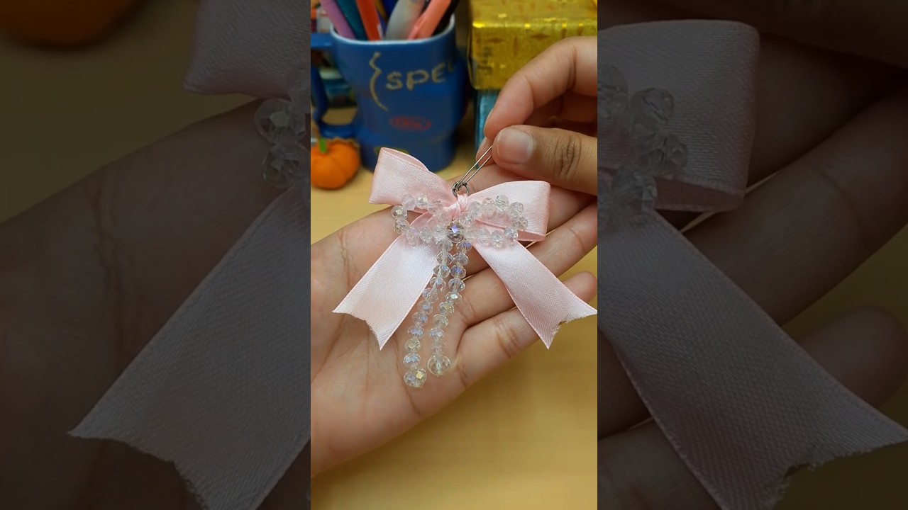 DIY Bow Charms 🎀 #diy #art #trending #viralvideo #shorts #youtubeshorts #shortsfeed #beads #craft