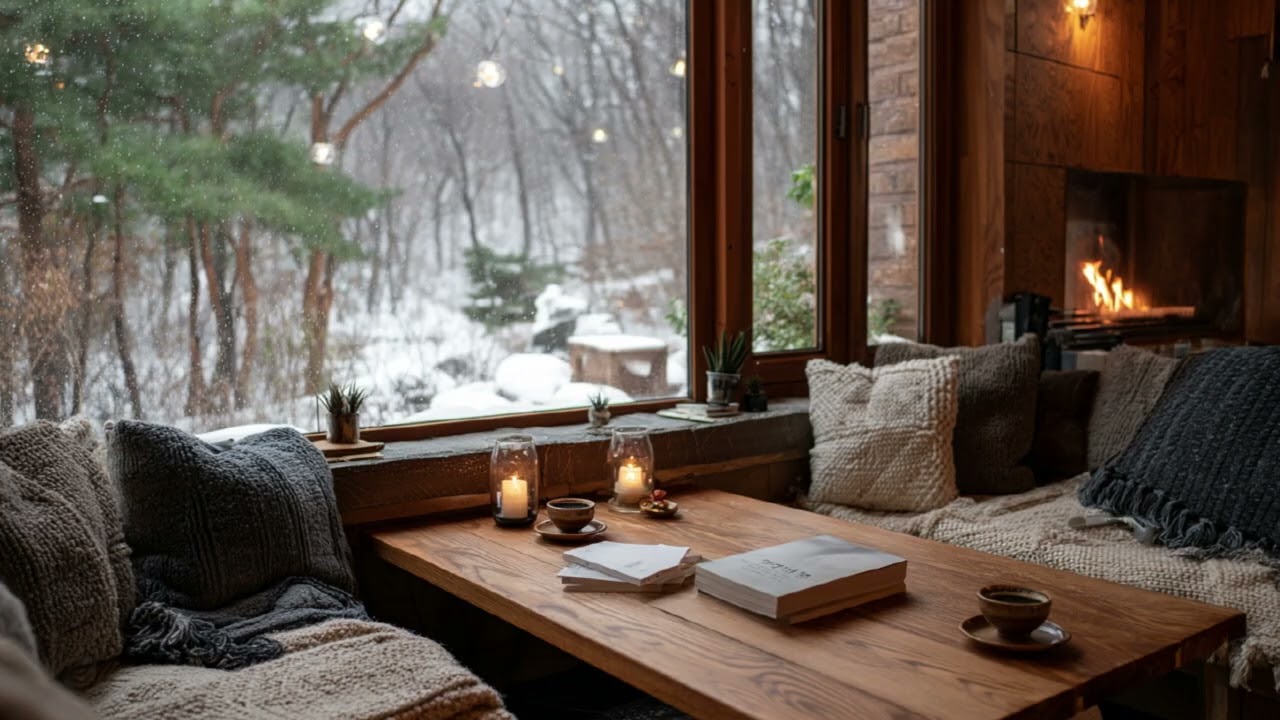 [중간광고없음] 벽난로와 포근한 겨울카페, 마음을 녹여주는 따뜻한 피아노🔥📚❄️ | Healing Piano Newage