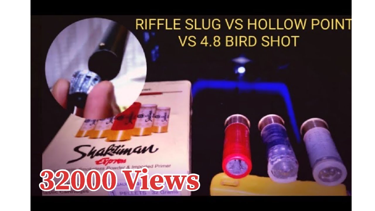 12 BORE RIFFLE SLUG VS HOLLOW POINT VS 4.8 BIRD SHOT 🔥 🔥