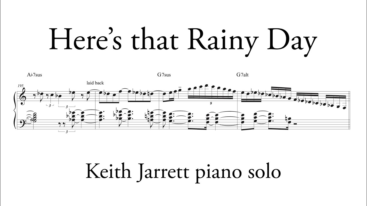 Here’s that Rainy Day (Keith Jarrett transcription)