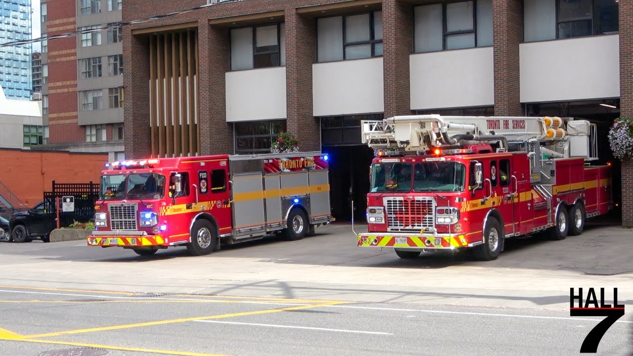 Toronto Fire Services - Pumper 333, & Tower 333 Responding
