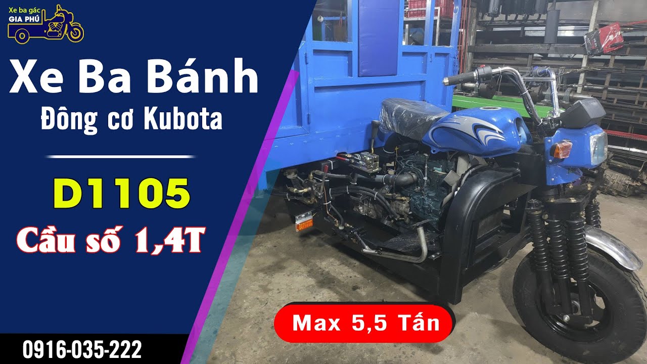 Xe Ba Gác máy dầu Kobuta quá trình lắp ráp|Xe ba gác Gia Phú