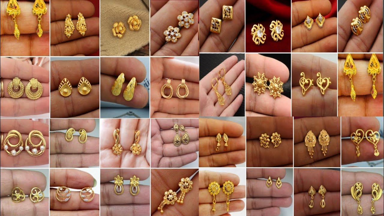 Latest and Beautiful Gold Stud Earrings Design for Women ||Daily use  stud earrings design2025