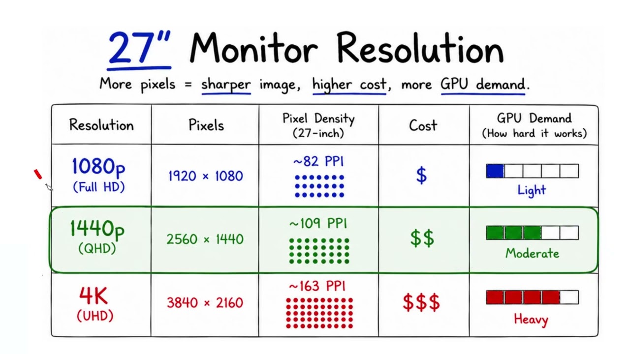 Best Resolution for a 27 Inch Monitor: 1080p vs 1440p vs 4K