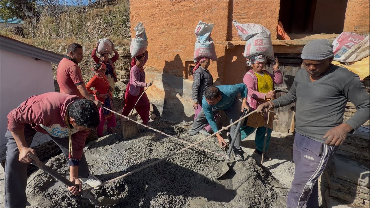 😅आज मैंने भी मनरेगा में काम किया💪🧱 हमारे गांव में रास्ता निर्माण का कार्य❤️#uttarakhand#villagevlog 