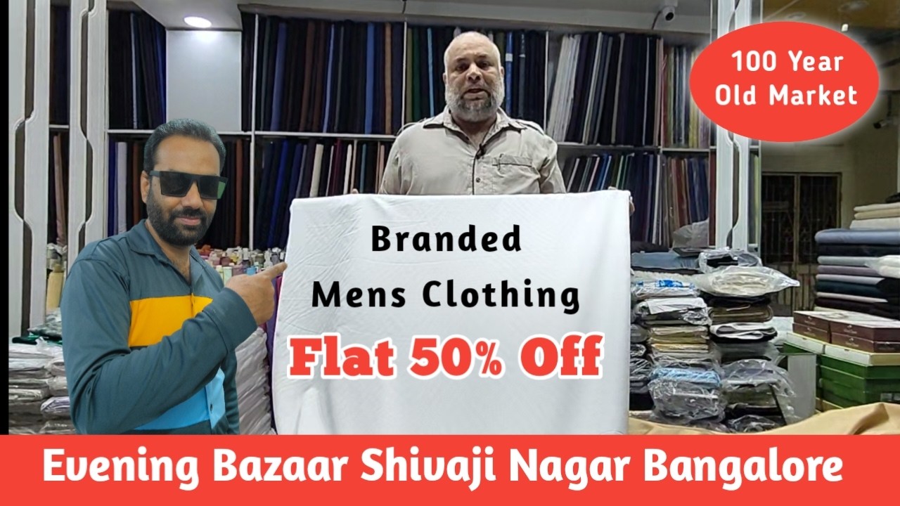 Evening Bazaar Shivaji Nagar | Branded Mens Clothing 100% Pure Lenin Suiting, Shirting Flat 50% Off!