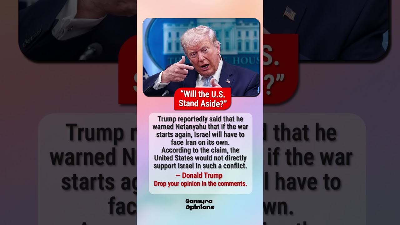 Trump Warns Netanyahu: Israel Must Face Iran Alone? #trendingnow