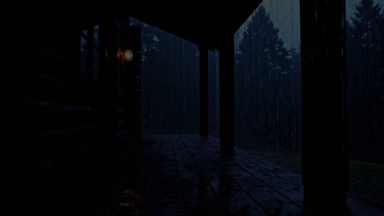 Cozy Dark Cabin Rainstorm | Intense Rain Sounds for Relaxation & Sleep