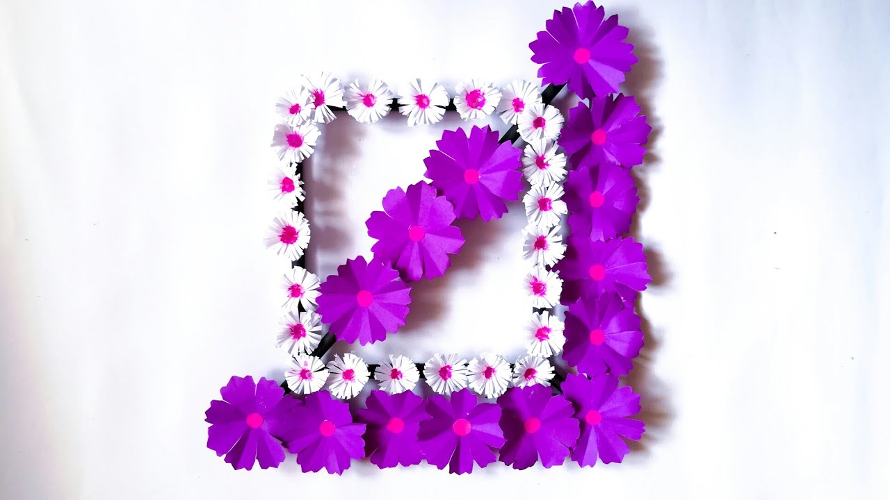 Diy paper flower wall hanging /Simple and beautiful wall hanging/Wall decoration  by KovaiCraft 11