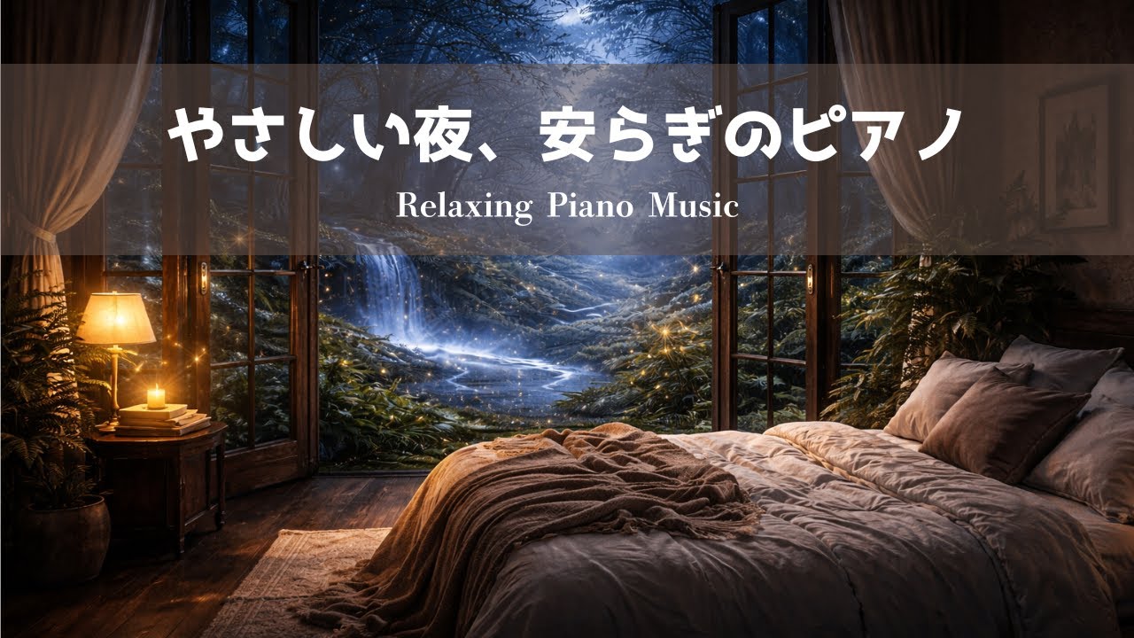 【睡眠用BGM】やさしい夜、安らぎのピアノ｜穏やかな眠りのためのBGM｜60分