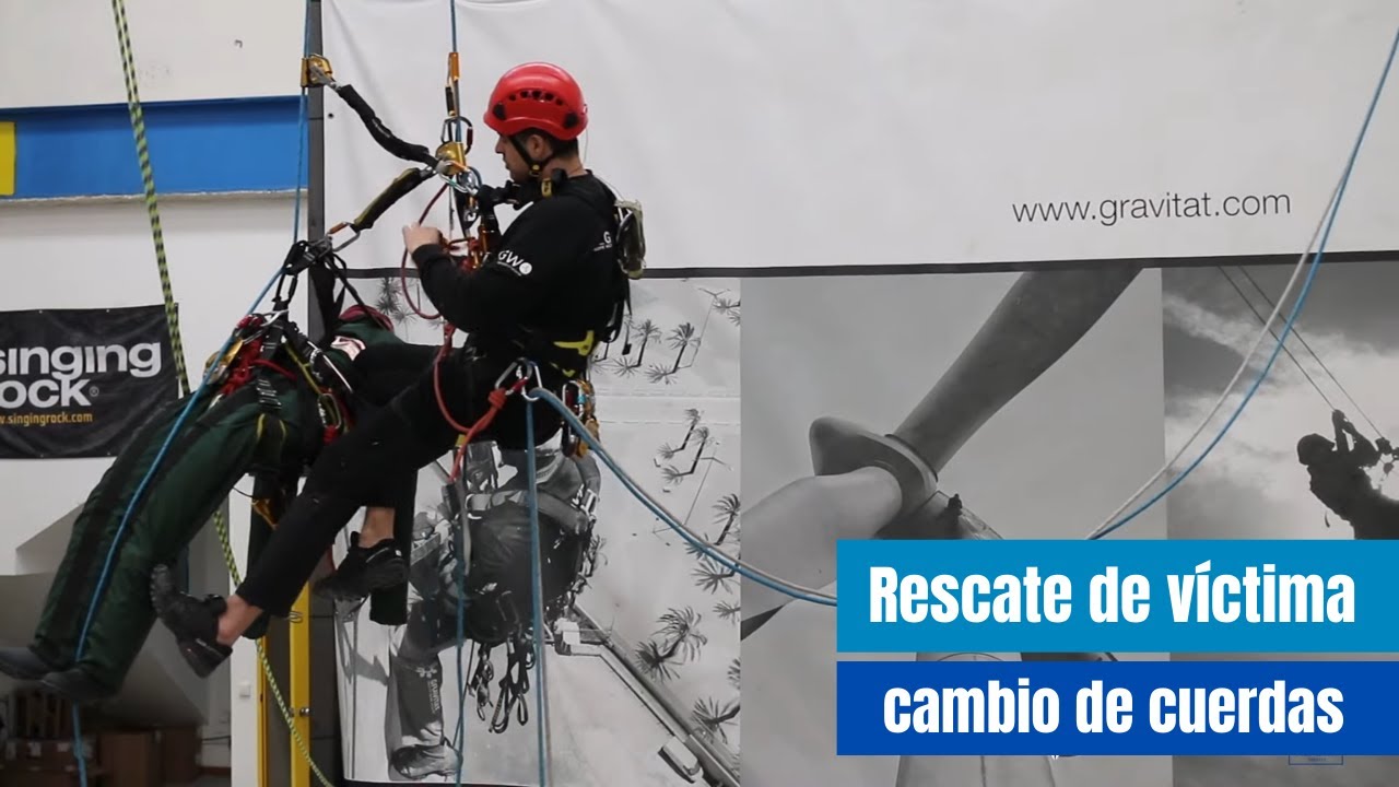 IRATA nivel 2: Rescate de víctima con cambio de cuerdas