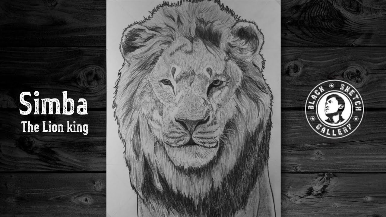 How To Draw SIMBA From Lion King 2019 Step By Step - @BlackSketchGallery