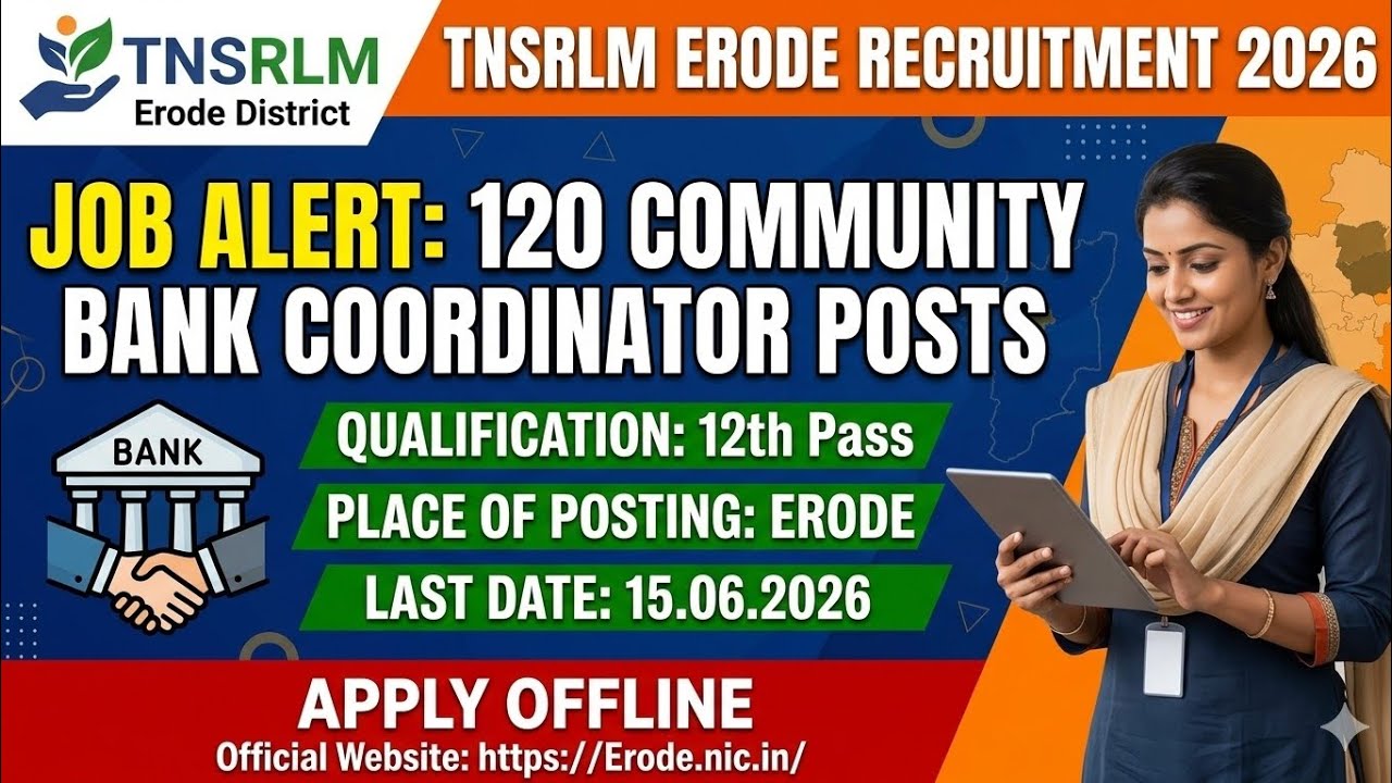 TNSRLM Erode Recruitment 2026 | 120 Community Bank Coordinator Posts