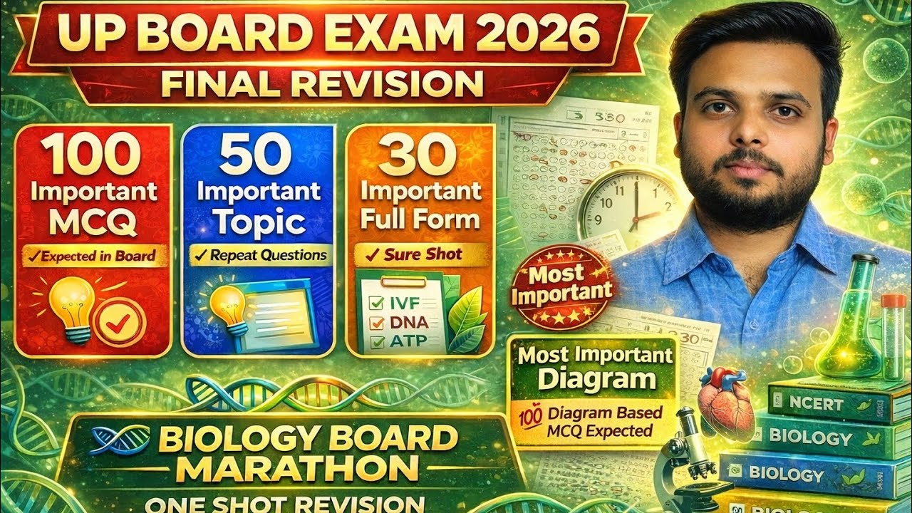 UP Board Class 12 Biology Marathon | 12th Complete Biology Revision In One Shot | UP Board Exam 2026