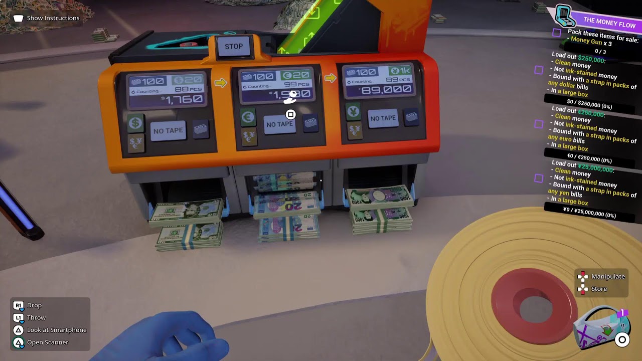 Cash cleaner simulator