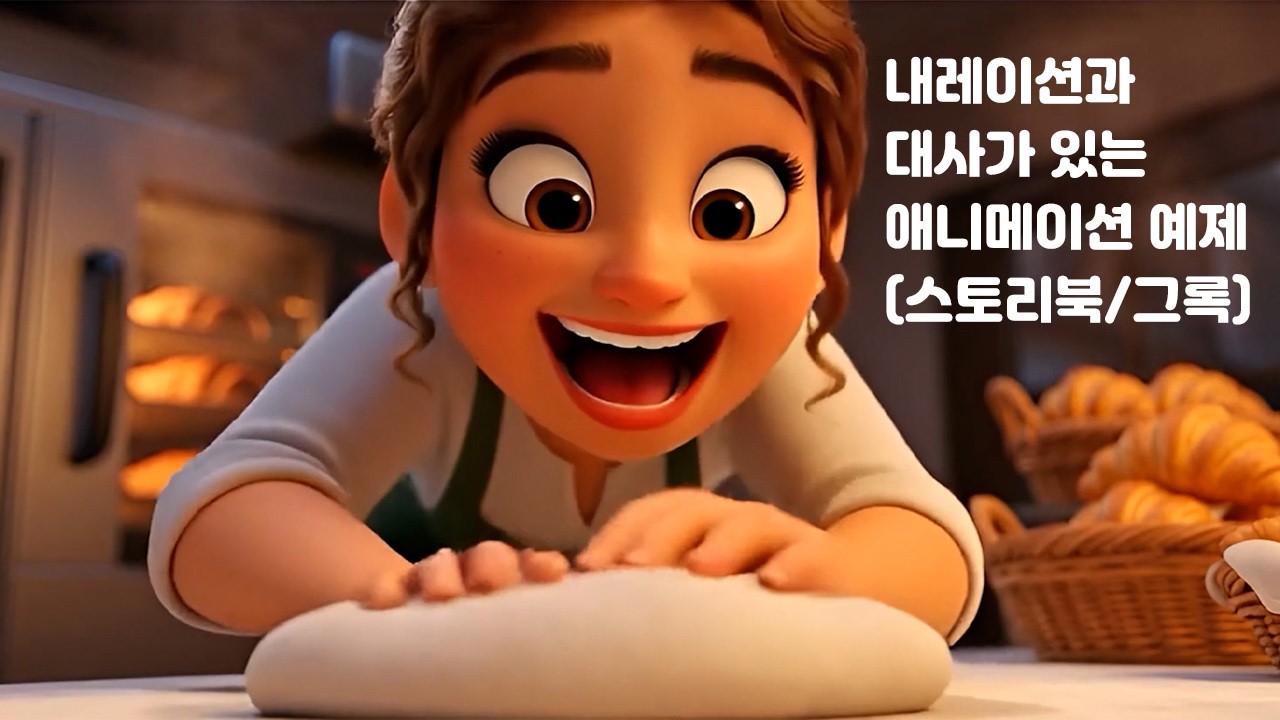 [ AI ] 내레이션과 대사가 있는 애니메이션 예제 (스토리북 / 그록)
