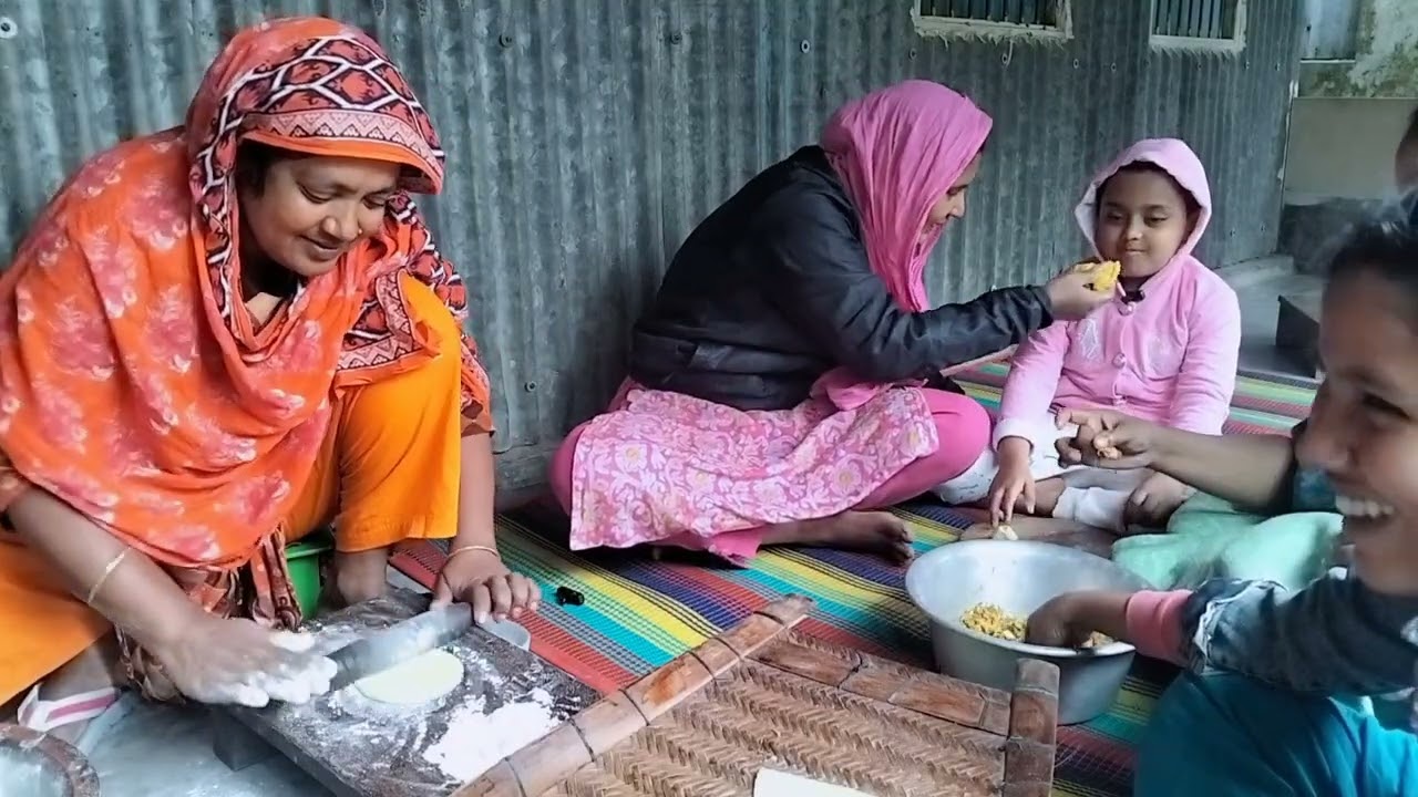 মেহমানদের জন্য আজকে মাংস পিঠা তৈরি করলাম 