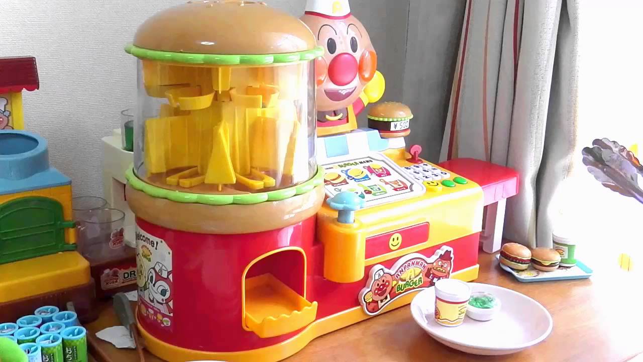 Anpanman Deru Deru Hamburger Shop★アンパンマン ピピッとえらんで!でるでるハンバーガー ショップ でチーズバーガーたのんでみた！