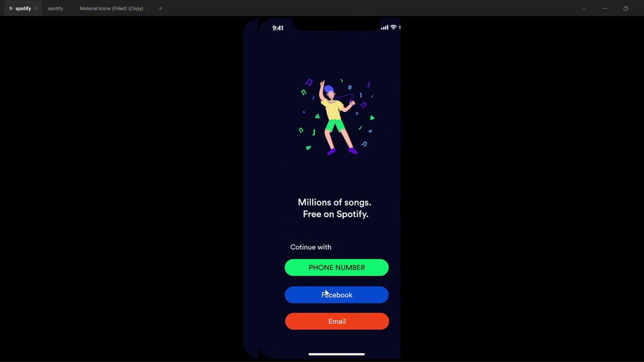 Spotify UI redesign in figma
