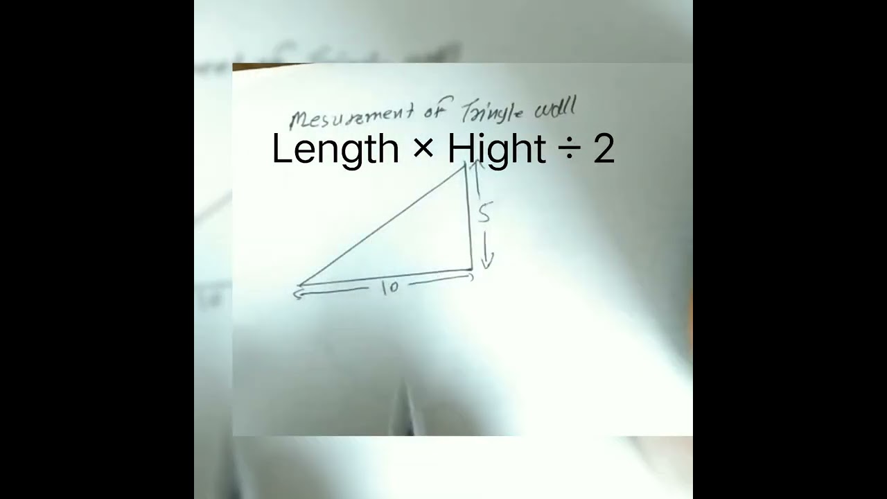 Measurement of Triangle Wall, trikon diwal ka nap, stair area Wall Measurement.