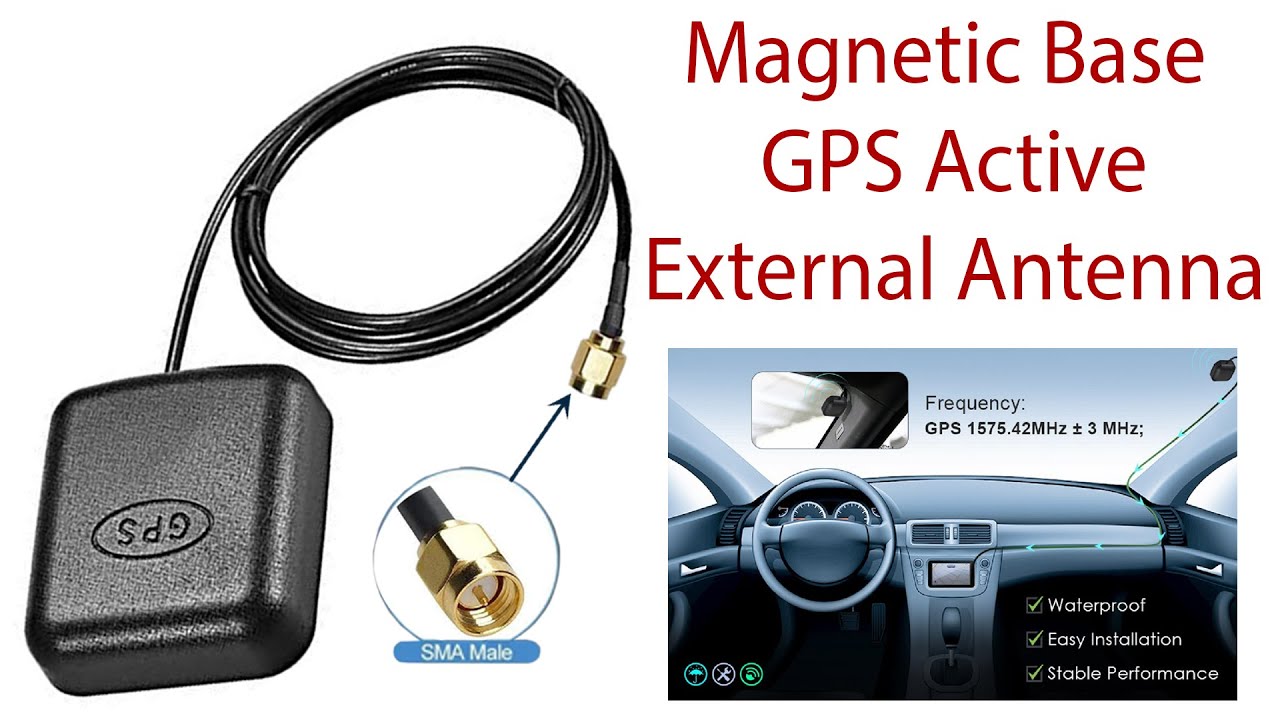 NETBOON GPS Active Antenna | SMA Male Connector, Magnetic Mount, 3m Cable