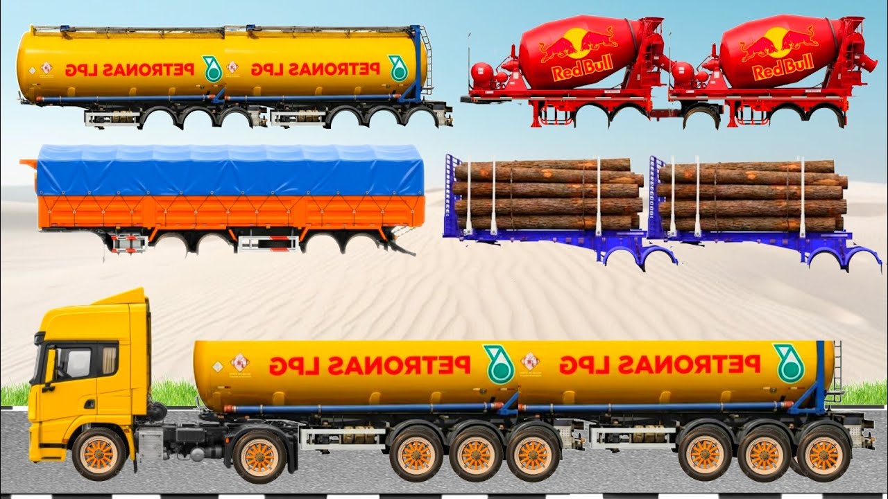 Угадайте правильное изображение длиннобазного грузовика! Грузовик с песком, бетономешалка, автовоз,