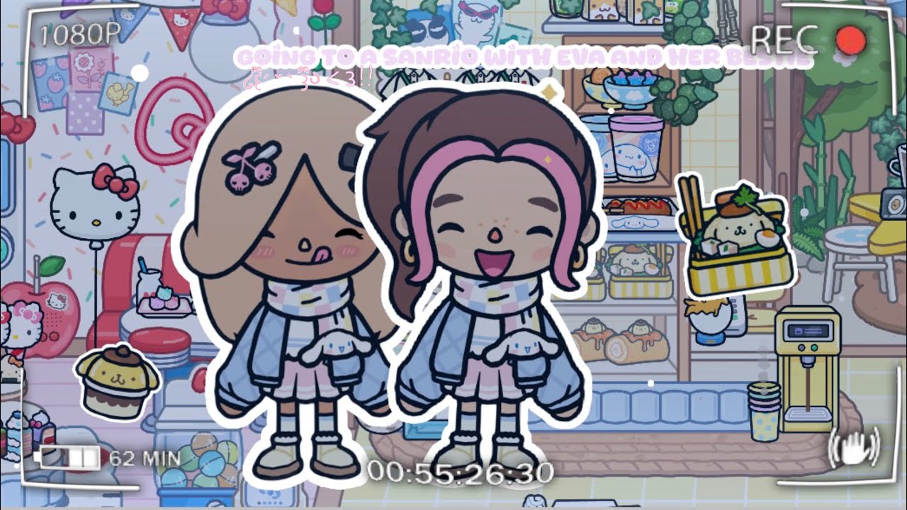 Going to a Sanrio cafe in toca Boca🌹🌷*aesthetic*
