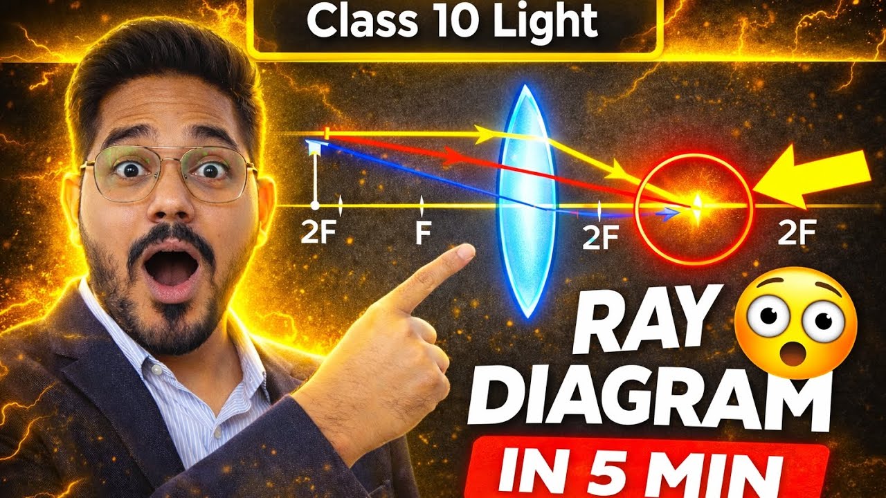 All Ray Diagrams of Lens in One Video 🔥 | Class 10 Light Chapter