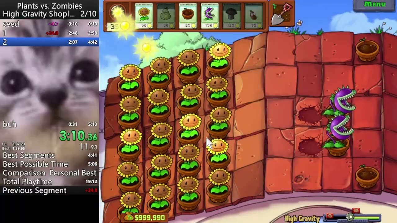 PvZ High Gravity Shopless in 4:55 WR