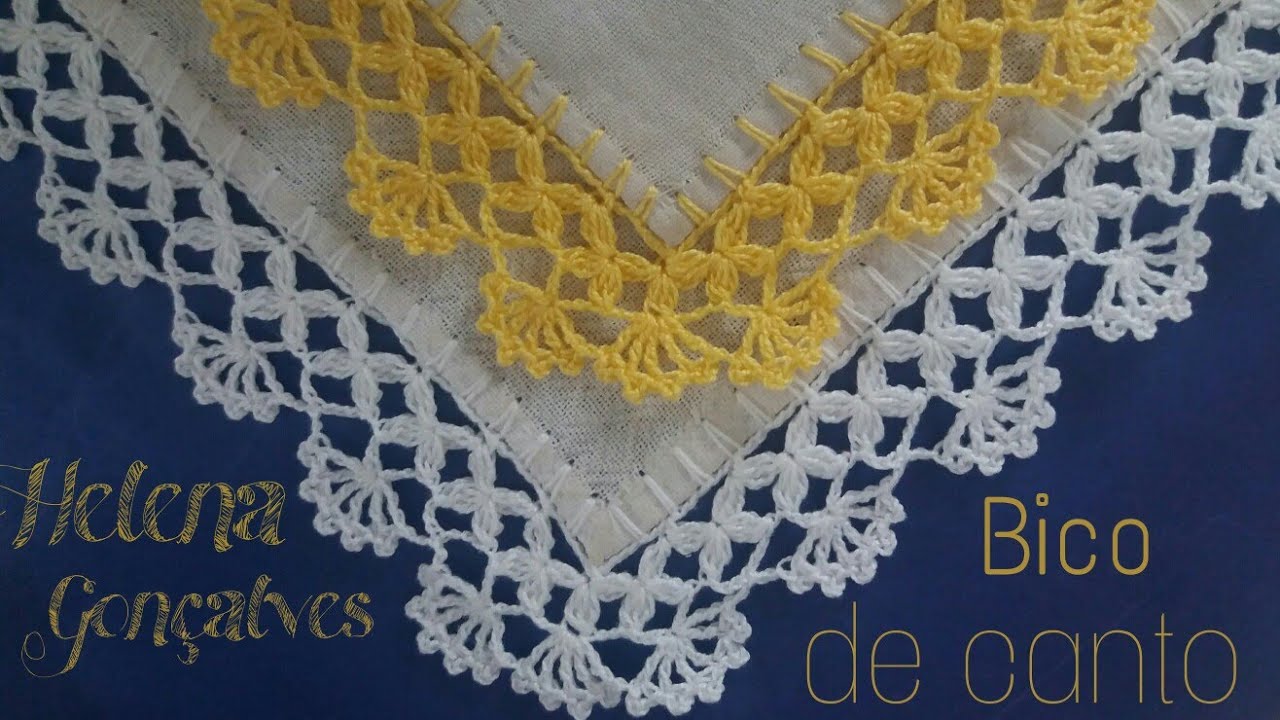 Bico de crochê com canto #224