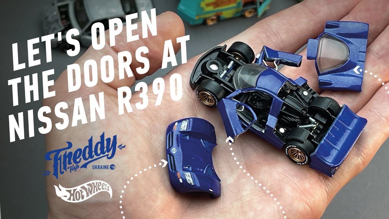 Diecast custom Nissan R390. Tuning toy car. How to make opening doors in Hot Wheels cars. FRD.