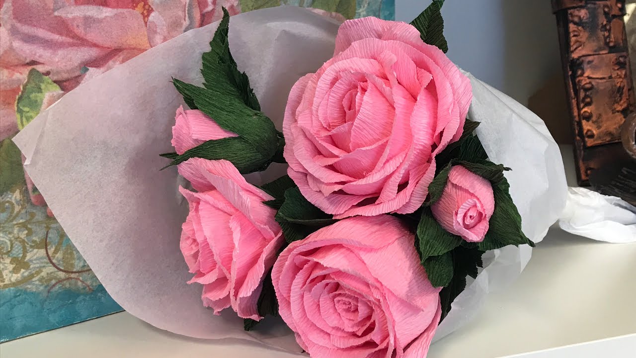 DIY Rosenstrauss aus Krepppapier, einfach und Spass! / Rose Bouquet from Crepe Paper, easy and fun!