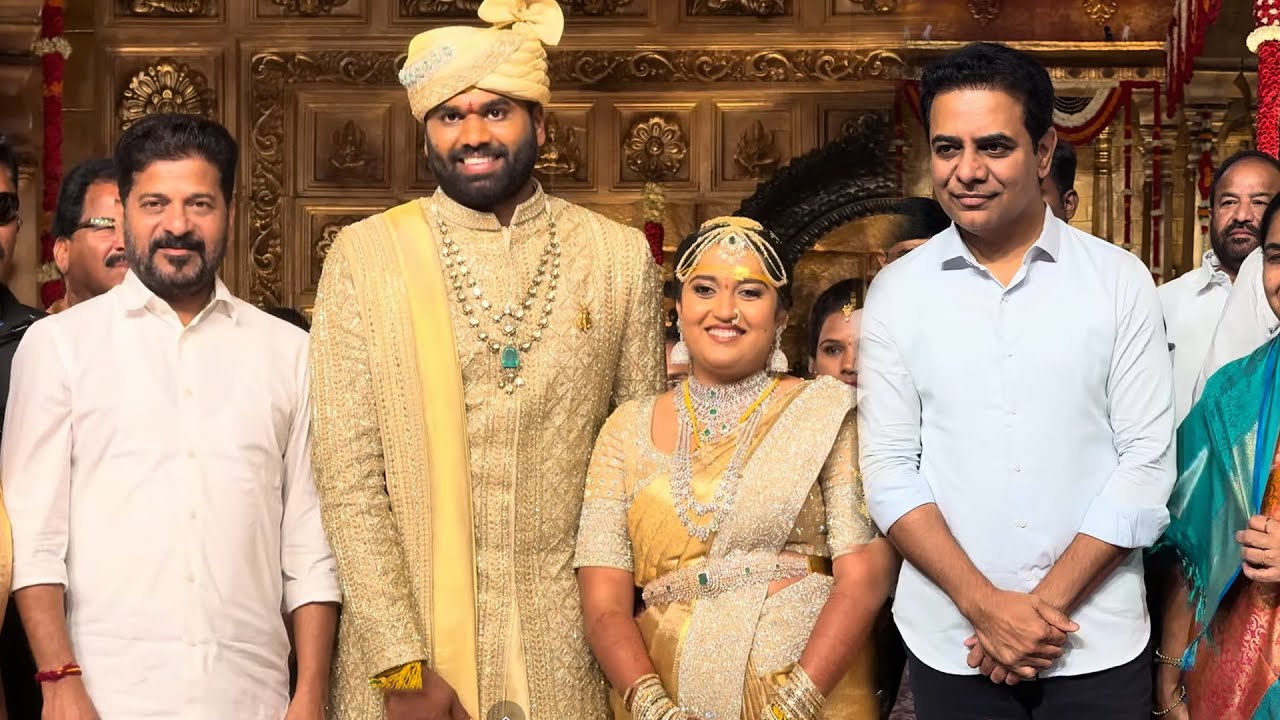 CM Revanth Reddy & KTR visited BJP MLC Anji Reddy Son Marriage | 