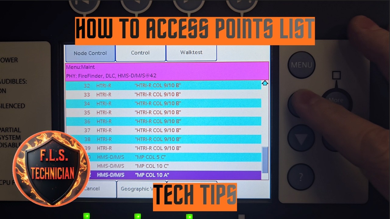 Siemens FireFinder XLS | How to Access the Points List on fire panel | Tech Tips