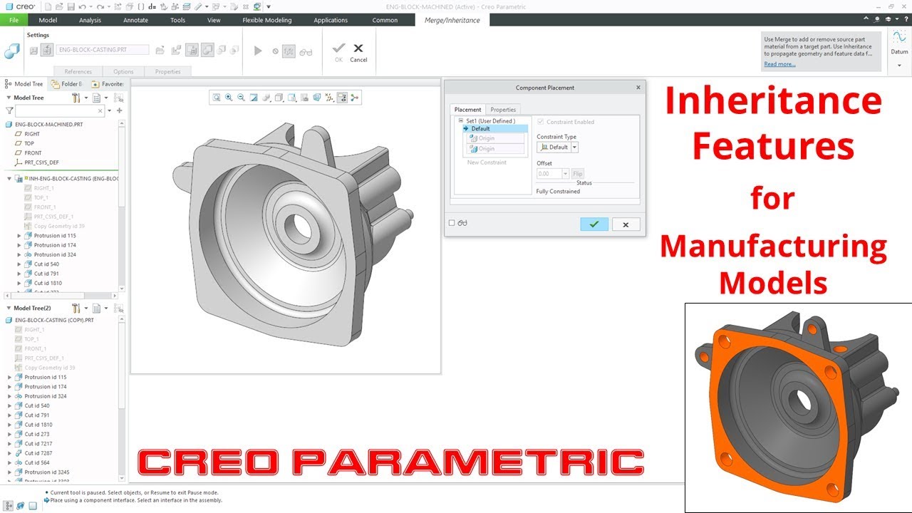 Creo Parametric — Наследование функций для моделей обработки (часть 1)
