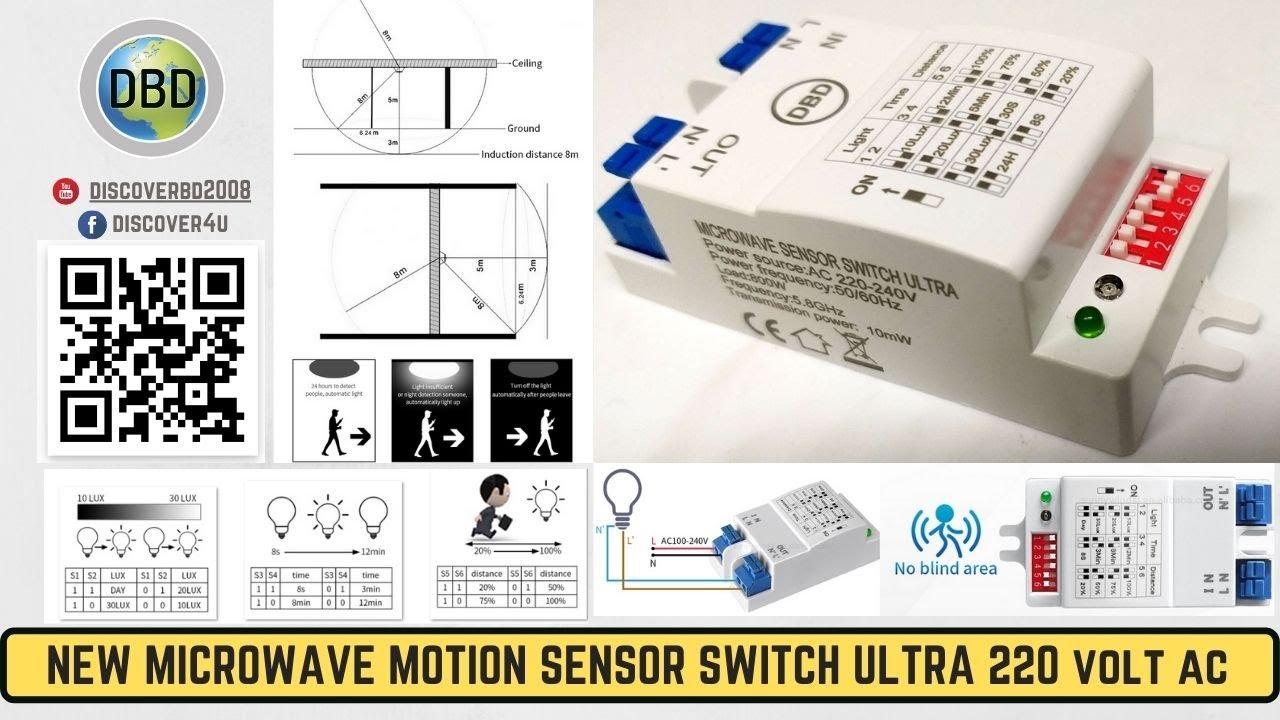 5.8G New Microwave Sensor Switch Ultra । মাইক্রোওয়েভ সেন্সর আলট্রা