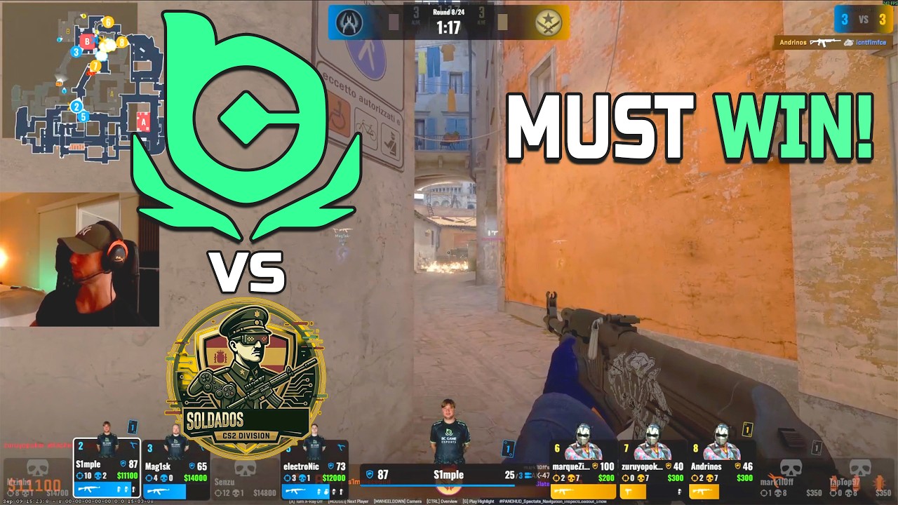НУЖНА ТОЛЬКО ПОБЕДА! BC.GAME против Soldados &mdash; Хайлайты &mdash; Stake Pulse Beat III Open Qual I &mdash; CS2