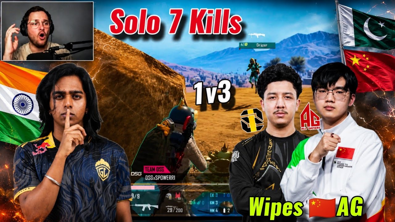 Spower Solo 1v3 🇵🇰i8 WWCD 😮| 🇮🇳Godl Wipes 🇨🇳 AG 4v4😳| Saumay B2B 1v3 🔥| EWC Caster Full Shocked 😱