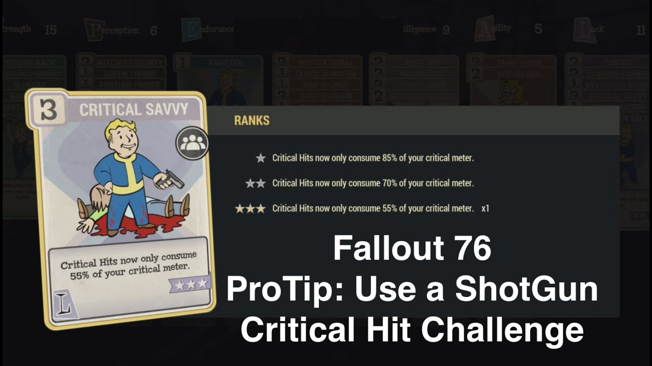 Fallout 76 - Deal a Critical Hit 0//25 (PRO TIP - Use a Shotgun - 3 Critical Hits Needed)