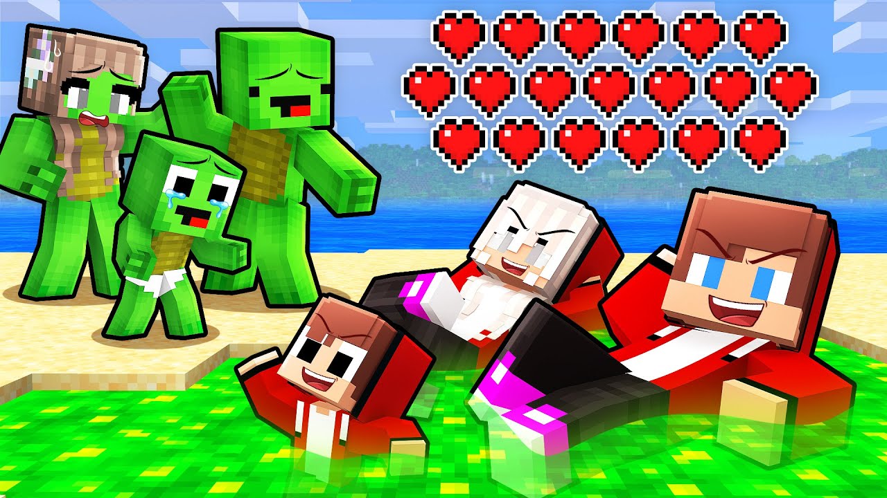 JJ Family Trolled Mikey Family with Infinite Hearts in Minecraft (Maizen)