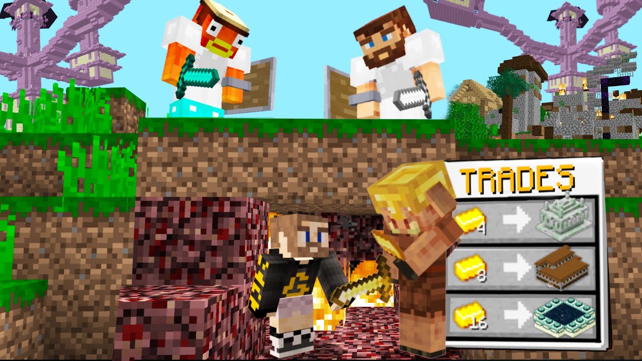 Minecraft Manhunt, But Piglins Trade Structures...