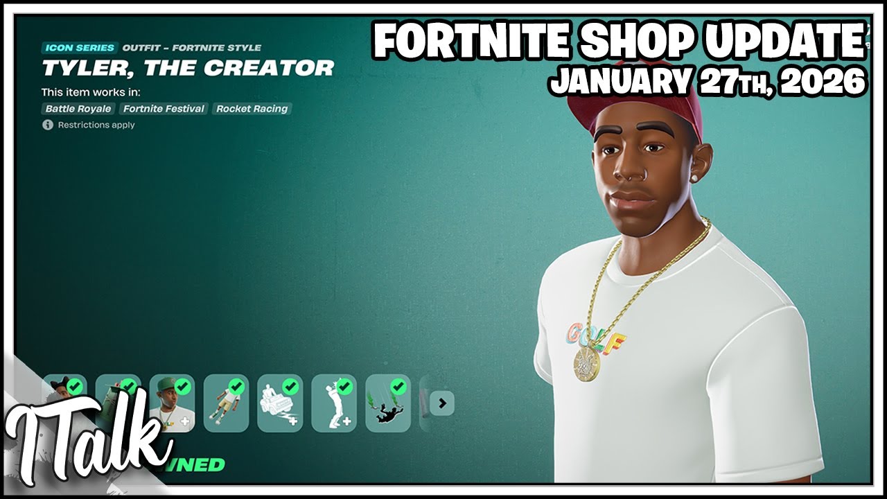 Fortnite Shop TYLER, THE CREATOR IS BACK! [January 27th, 2026] (Fortnite Chapter 7)