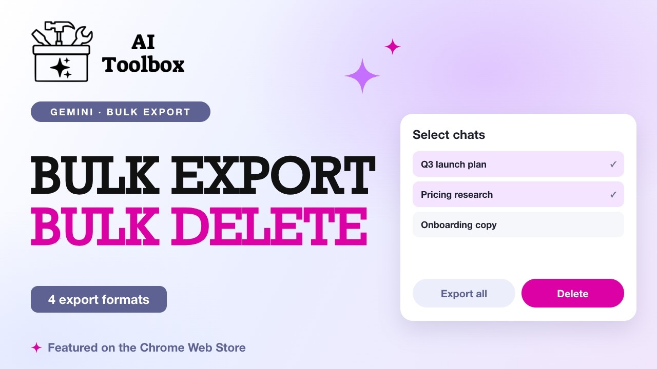How to Bulk Export and Delete Gemini Chats (2026)