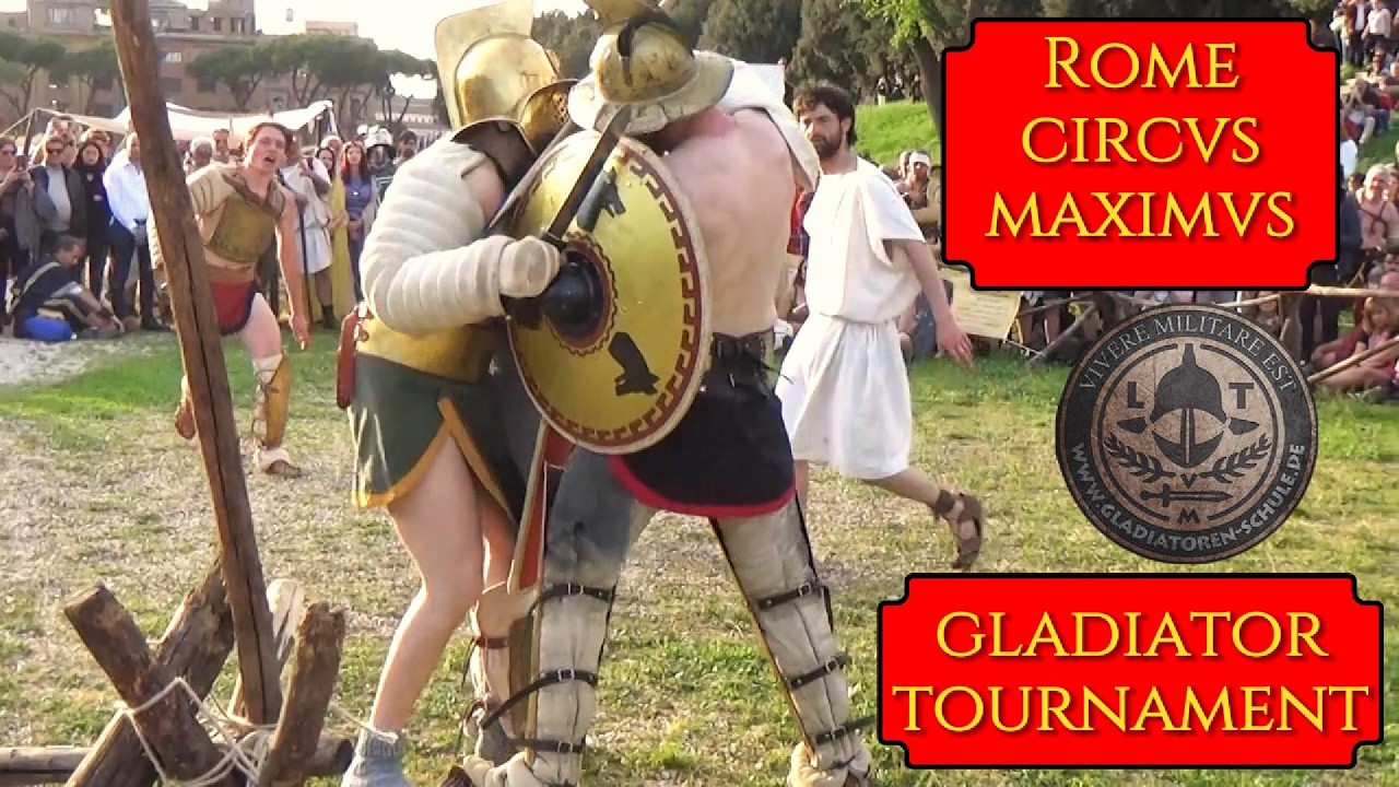 Hoplomachus vs Murmillo &ndash; Gladiator Fight in Circus Maximus