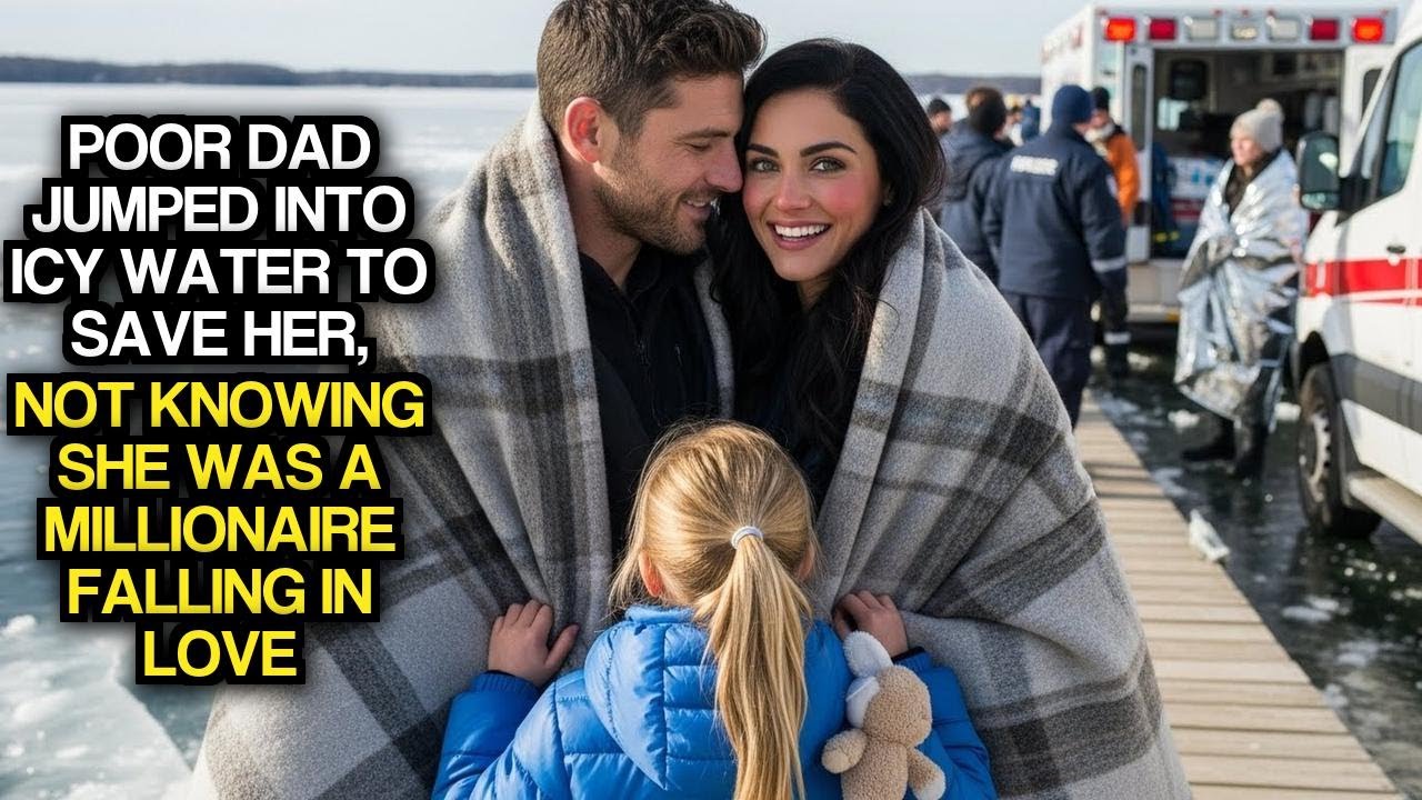 Poor Dad Jumped Into Icy Water To Save Her, Not Knowing She Was A Millionaire Falling In Love