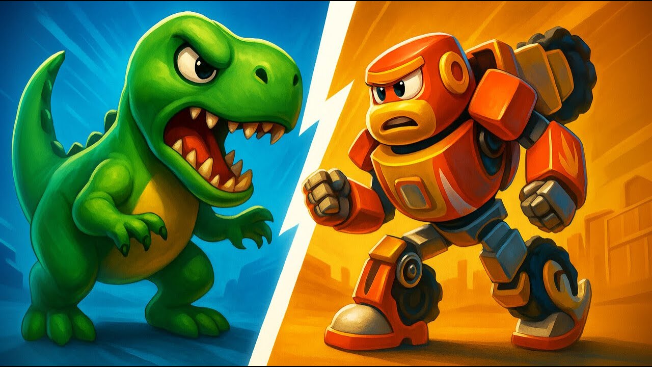 Robofuse VS T-Rex 🦖 Robofuse 🚗 Rettungsfahrzeuge für Kinder