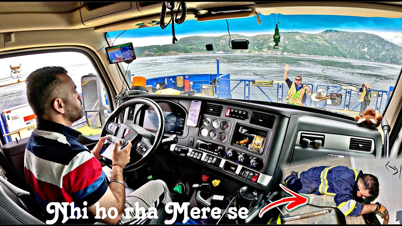 Ship 🚢 pe Truck Load kiya or Montreal phunch gye | 13000 km Solo Trip | 640