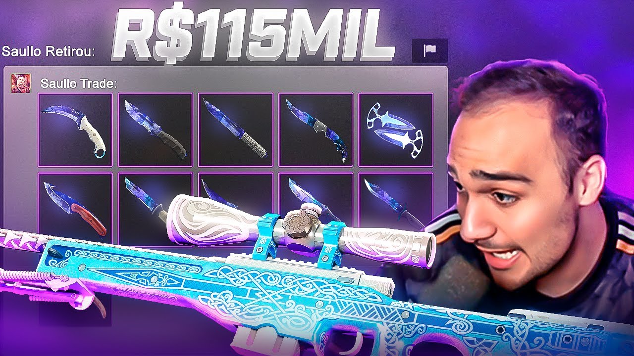 Ganhei 115 MIL REAIS em SKINS incluindo a AWP GUNGNIR super LENDÁRIA do CS:2 😱💸